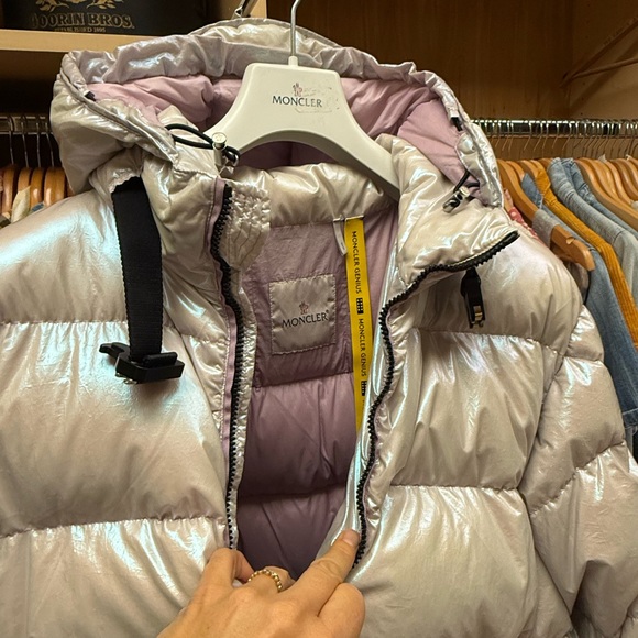 Moncler Shimmering Silver Puffer Coat - Picture 8 of 11